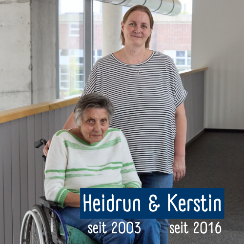 Auf dem Bild sind Heidrun (Ehrenamt seit 2003) und Kerstin (Ehrenamt seit 2016) zu sehen.