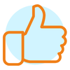 Das Icon zeigt einen Daumen nach oben (Like)