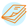 Das Icon zeigt eine liegende Broschüre