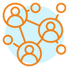 Das Icon zeigt ein Netzwerk mit verschiedenen Punkten