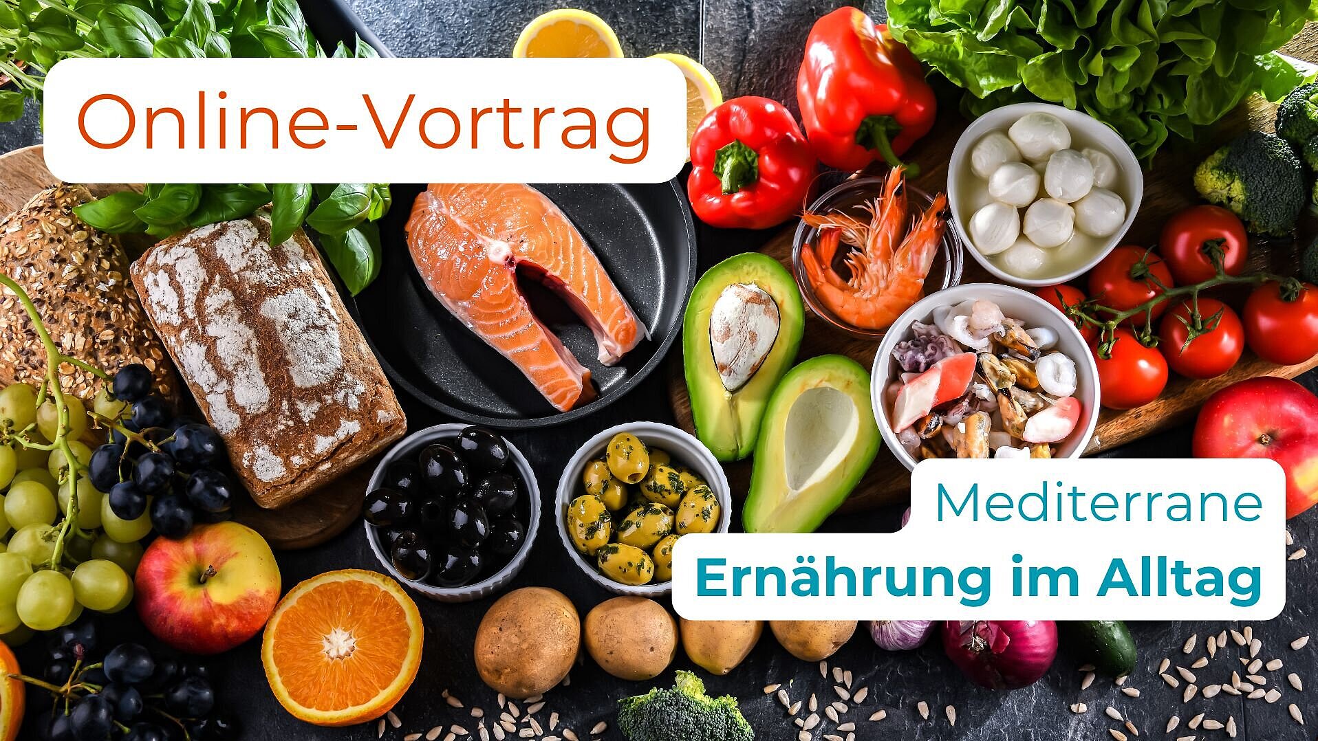 Mediterrane Lebensmittel auf einem Tisch.